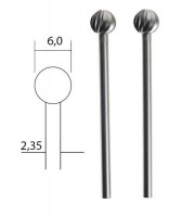 Proxxon 28725 Tungsten vanadium milling bits, 2 pcs., ball-shaped, 6 mm NO 28 725