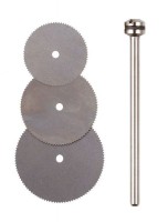 Proxxon 28830 Circular saw blades (spring steel), 3 pcs. (16, 19 and 22 mm) + arbor NO 28 830